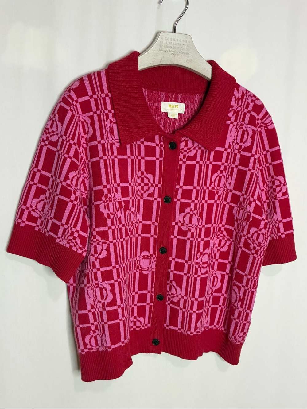 Anthropologie Maeve Kinsley Collared Cropped Short Sleeve Cardigan Sweater - Picture 3 of 6